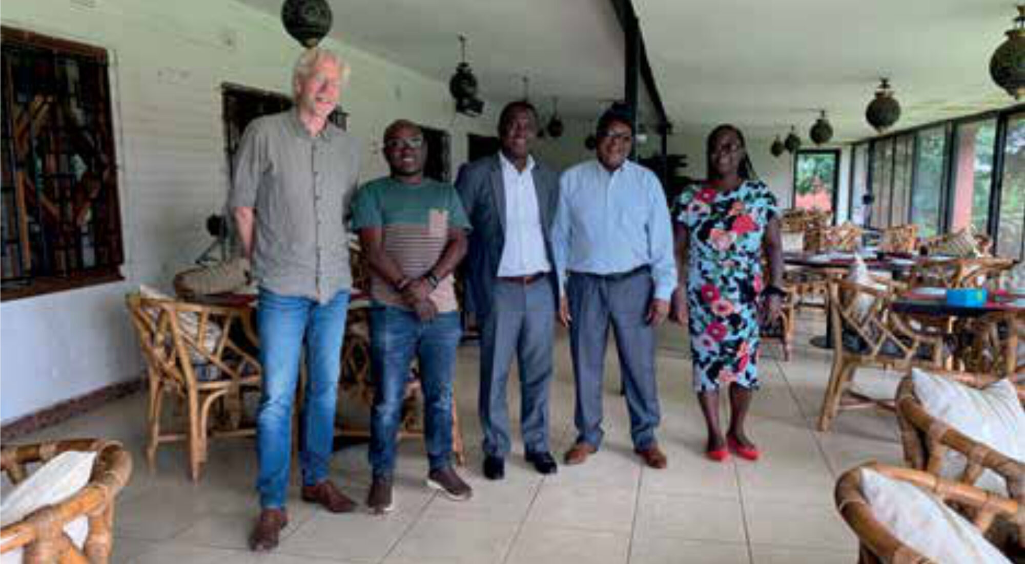 Photo 1 - Sytse Fluitsma, Thandeka Nkhone, Education Project Manager World Vision Malawi Shanaver Chamba, Project manager School Health and Nutrition, HIV/Aids (SHN) Oliver Ndhlovu, Project Director, FFLA, Maureen Banda, Director SHN.